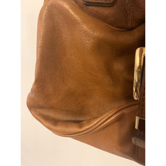 Michael Kors Classic Leather Shoulder Bag Brown with Gold Buckle & Logo - Picture 11 of 12